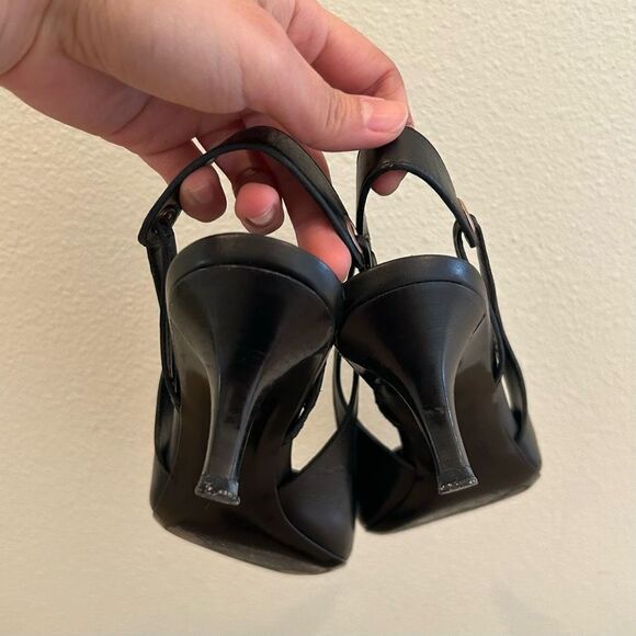 GUCCI size 35.5C Sandal Heels Black Leather made in Italy - Picture 9 of 12